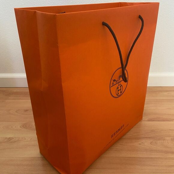 Hermes Paper Shopping Bag - orange large (18.5" x 16.5" x 6.75") [N] - Picture 5 of 6